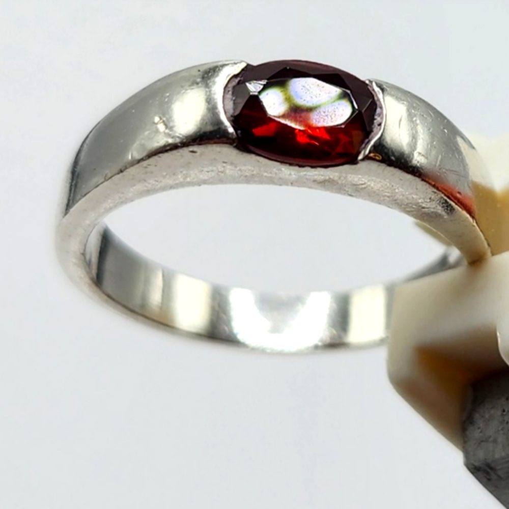 Sterling silver and Garnet ring size 7